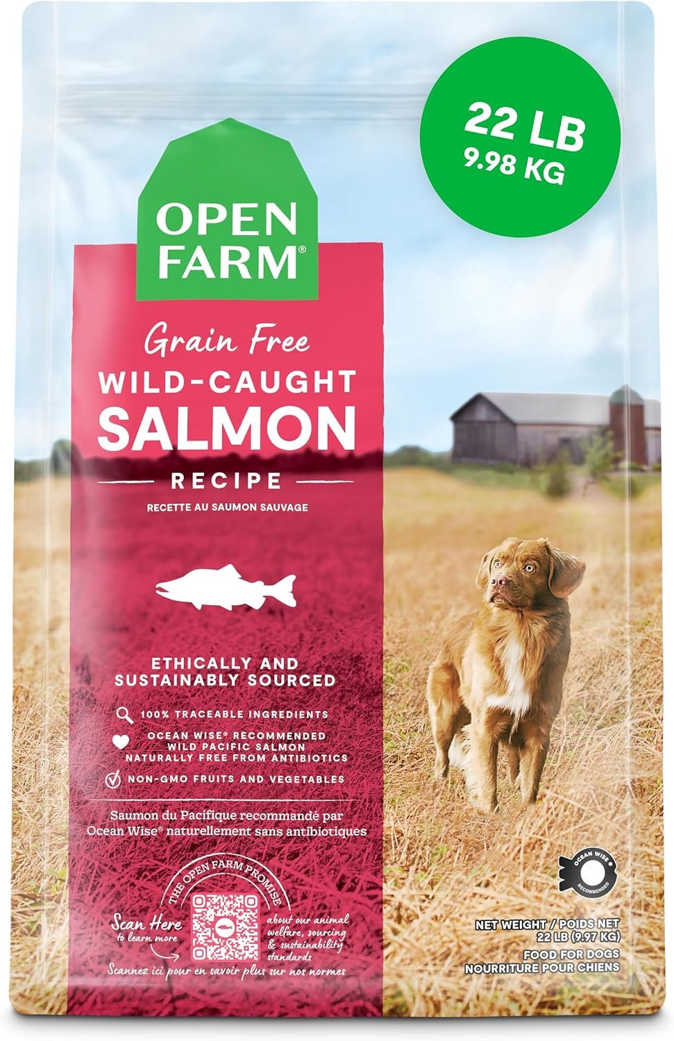 Open Farm Grain Free Dry Dog Food, Wild Caught Salmon Kibble, 22lb Bag Open Farm Grain Free Dry Dog Food, Wild Caught Salmon Kibble, 22lb Bag