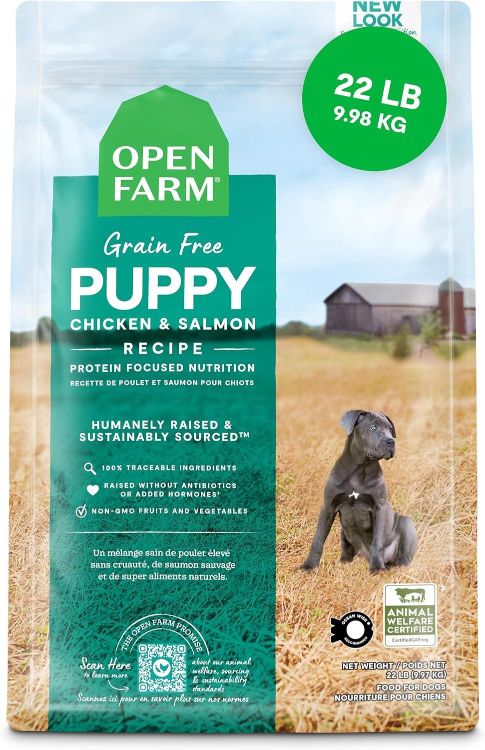 Open Farm Grain Free Dry Puppy Food, Chicken & Salmon Kibble, 22lb Bag Open Farm Grain Free Dry Puppy Food, Chicken & Salmon Kibble, 22lb Bag