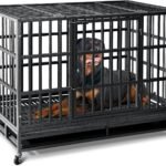 Oranland 48 Inch Heavy Duty Dog Crate,Upgraded Baseplate for Large Dogs