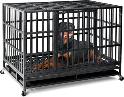 Oranland 48 Inch Heavy Duty Dog Crate,Upgraded Baseplate for Large Dogs