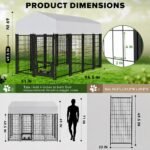Oranland 8x4x6 FT Dog Kennel Outdoor for Large Dogs with Silver Roof - Image 2