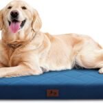 Orthopedic Dog Bed Mat Large Medium Sized Dogs, Waterproof Dog Crate Bed with Removable Cover, Washable Pet Bed with Egg Crate Foam, 35″x22″, NOT Chewproof