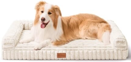 Orthopedic Large Dog Bed Furry Pet Bed, Washable Cover 42”X28”