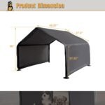 Outdoor Pet Shade Dog Shade Shelter, Versatile Pet Canopy Tent Pet Awning for Dogs, Cats, Small Animals and Livestock, 4'x4'x3' Waterproof, Sun Protection, Grey - Image 2