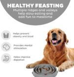 Outward Hound Fun Feeder Slo Bowl Dog Slow Feeder, Drop, Gray, 11.8" - Image 2