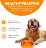 Outward Hound Fun Feeder Slo Bowl Dog Slow Feeder, Swirl, Orange, 11.8" - Image 2