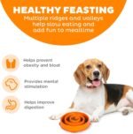 Outward Hound Fun Feeder Slo Bowl Dog Slow Feeder, Swirl, Orange, 8.8" - Image 2