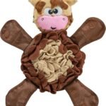 Outward Hound Nina Ottosson Snuffle Palz Squeaky Dog Toy, Cow, 13.4″