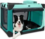 Ownpets Collapsible Travel Dog Crate for Large Dogs, 30x21x21 inches, Green