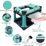 Ownpets Collapsible Travel Dog Crate for Large Dogs, 30x21x21 inches, Green - Image 2