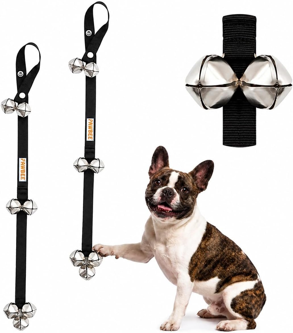 PAWBEE Dog Door Bells for Potty Training, Adjustable, 7 Extra-Loud Potty Jingle Bells for Large and Small Dogs, Set of 2 PAWBEE Dog Door Bells for Potty Training, Adjustable, 7 Extra-Loud Potty Jingle Bells for Large and Small Dogs, Set of 2
