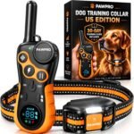 PAWPRO Dog Shock Collar with Remote, US Edition Training Collar, 4-Mile Range, Night Light, Beep, Vibration & 1-99 Shock, Waterproof & Rechargeable, Fits All Dogs, 30-Day Training Guide (1 Collar)