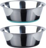 PEGGY11 Deep Stainless Steel Dog Bowls, 6 US Cup Each, 2-Pack