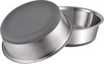 PEGGY11 Nonslip Stainless Steel Dog Bowls, 7.6 US Cup Each, 2 Pack