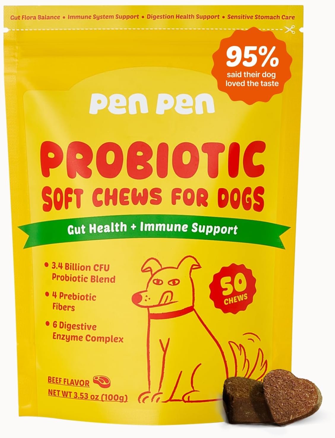 PENPEN Dog Probiotics Supplement for Digestive Health and Immune Support PENPEN Dog Probiotics Supplement for Digestive Health and Immune Support
