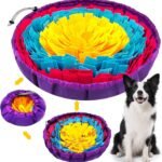 PETCARE Snuffle Mat for Dogs Adjustable Slow Feeder Bowl Interactive Enrichment Puzzle Toys for Small Medium Large Breed Dogs Cats Puppy Sniff Foraging Mats Mental Stimulation Treat Game, 19*19 inch