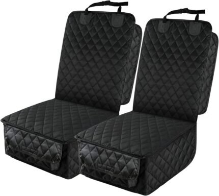 PETICON Waterproof Front Seat Car Cover 2 Pack, Full Protection