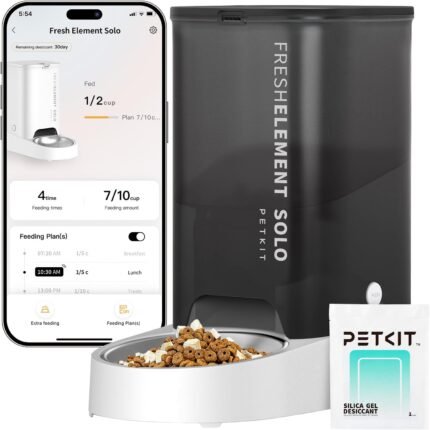 PETKIT Automatic Cat Feeder, 2.4G WiFi Automatic Dog Feeder, App Control Pet Food Dispenser with Triple Fresh-Lock System, Schedule Feeding, Food Shortage Alert, Dual Power-Charge&Battery,3L Capacity