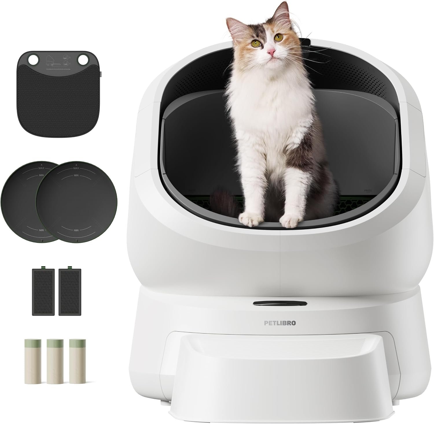 PETLIBRO Automatic Litter Box with Accessories Kit & AI-Camera Waste Analysis, Large Open Top Self Cleaning Litter Box with 24/7 Odor Control, Safety Sensors, Multi-Cat Recognition & Usage Tracking PETLIBRO Automatic Litter Box with Accessories Kit & AI-Camera Waste Analysis, Large Open Top Self Cleaning Litter Box with 24/7 Odor Control, Safety Sensors, Multi-Cat Recognition & Usage Tracking