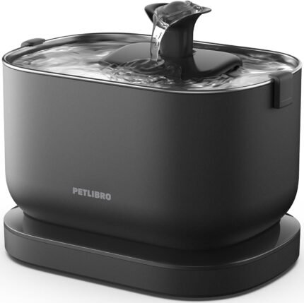 PETLIBRO Cat Water Fountain, Cordless Pet Water Fountain Battery Operated, 2.5L/84oz Dockstream Water Fountains for Cats Indoor, Cat Fountain with Stainless Steel Tray, Easy to Clean BPA-Free