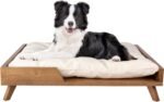 PETMAKER Elevated Dog Bed for Medium to Large Pets, Natural, 36” x 29.5”