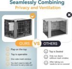 PETSFIT Dog Crate Cover,42 Inch Kennel Cover for Wire Dog Crate, Double Doors, Mesh Window, Flap On The Top and Back is Detachable, Dog Cage Cover Grey - Image 2