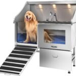 POLIMO LED Dog Washing Station, 304 Stainless Steel Pet Wash Sink