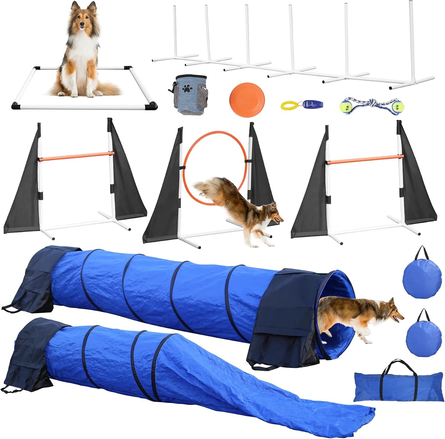 POPMOON Agility Training Equipment for Dogs, 13 PCS Dog Agility Equipment POPMOON Agility Training Equipment for Dogs, 13 PCS Dog Agility Equipment