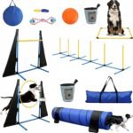 POPMOON Dog Agility Course Backyard Set, 11-Piece Dog Agility Equipment