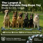 Pacific Pups Products Giant Dog Rope Toy, 42 Inch Tug of War Rope, Green - Image 2