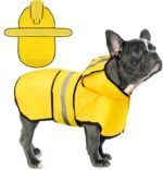 Paiaite Dog Raincoat: Hooded Slicker Poncho, Durable Waterproof Jacket with Reflective Stripes for Safety, Convenient Leash Hole, and Adjustable Fit, Perfect for Small, Medium, and Large Dogs Yellow M