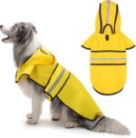 Paiaite Dog Raincoat: Hooded Slicker Poncho, Durable Waterproof Jacket with Reflective Stripes for Safety, Convenient Leash Hole, and Adjustable Fit, Perfect for Small, Medium, and Large Dogs Yellow M - Image 2