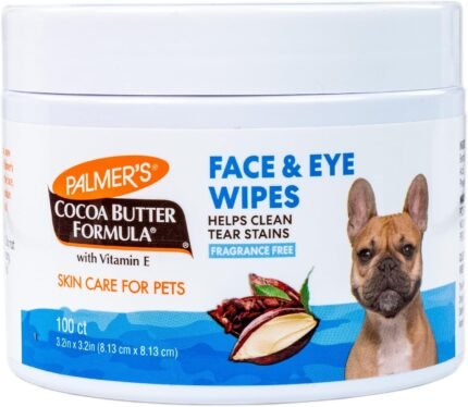 Palmer’s for Pets Face and Eye Dog Wipes, Unscented, 100 Count