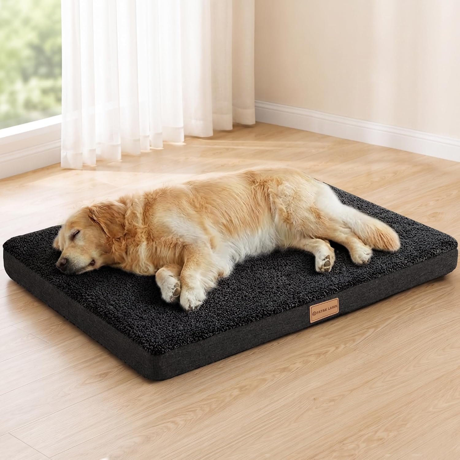 Patas Lague Orthopedic Large Dog Bed Washable Pet Sofa Mat 36”X24” Black Patas Lague Orthopedic Large Dog Bed Washable Pet Sofa Mat 36”X24” Black
