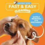 Paw Science Dog Eye Wipes (100 Count) Hypoallergenic Eye & Face Wipes for Dogs & Cats - Pet Tear Stain Remover & Cleaner - Cleans & Removes Discharge, Crust, & Gunk (Coconut) - Image 2