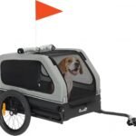 PawHut Dog Bike Trailer Flip Down Ramp Tailgate for Medium Pets 44 lbs