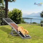 PawHut Wooden Dog Agility Seesaw for Exercise 71" L x 12" W x 12" H Gray - Image 2