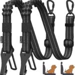 Pawaboo 2Pack Dog Car Seatbelt, 3-in-1 Dog Tether with Buckle & Hook Latch