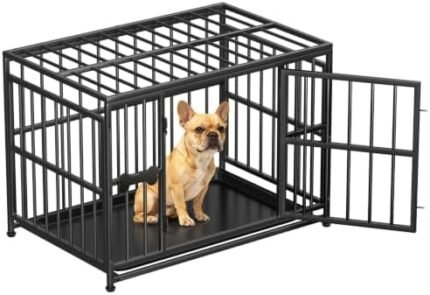 Pawaboo 38 Inch Heavy Duty Dog Crate, with Removable Tray, Escape Proof