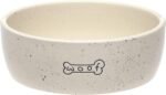 Pearhead Ceramic Dog Bowl - Woof Speckled Pet Food & Water Dish, 20 oz