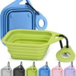 Pecute Collapsible Dog Bowls 2 Pack, BPA-Free Pet Silicone Cat Travel Bowls