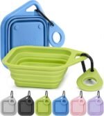 Pecute Collapsible Dog Bowls 2 Pack, BPA-Free Pet Silicone Cat Travel Bowls