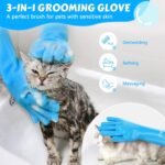 Pecute Silicone Pet Grooming Gloves for Washing Cats Dogs Bath Brush - Image 2