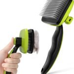 Pecute Skin Friendly Self-Cleaning Slicker Brush for Dog & Cat Shedding