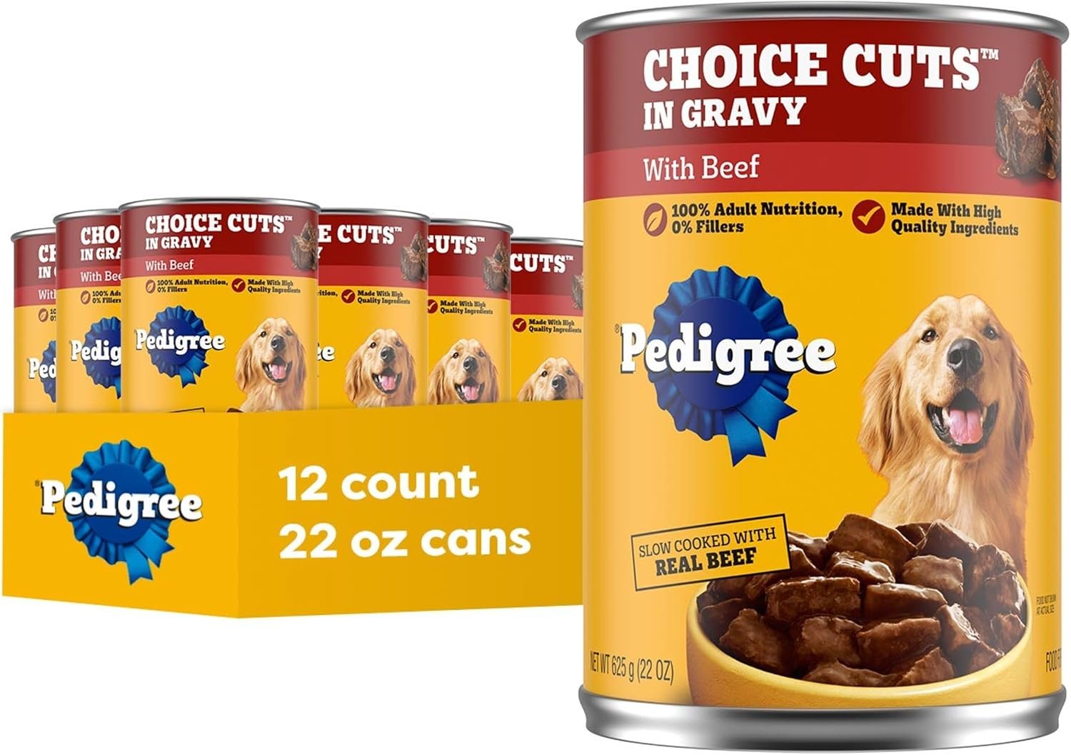 Pedigree Choice Cuts In Gravy Adult Canned Soft Wet Dog Food With Beef, 22 oz. Cans (12 Count, Pack of 1) Pedigree Choice Cuts In Gravy Adult Canned Soft Wet Dog Food With Beef, 22 oz. Cans (12 Count, Pack of 1)