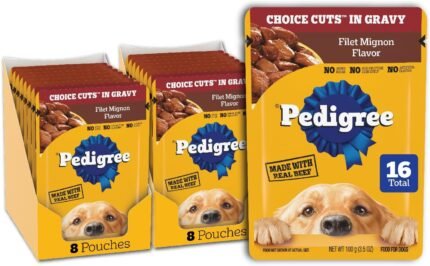 Pedigree Choice Cuts Wet Dog Food Pouch, Filet Mignon, 3.5 oz, 16 Count