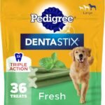 Pedigree Dentastix Large Breed Dental Dog Treats, Fresh, 36 Count