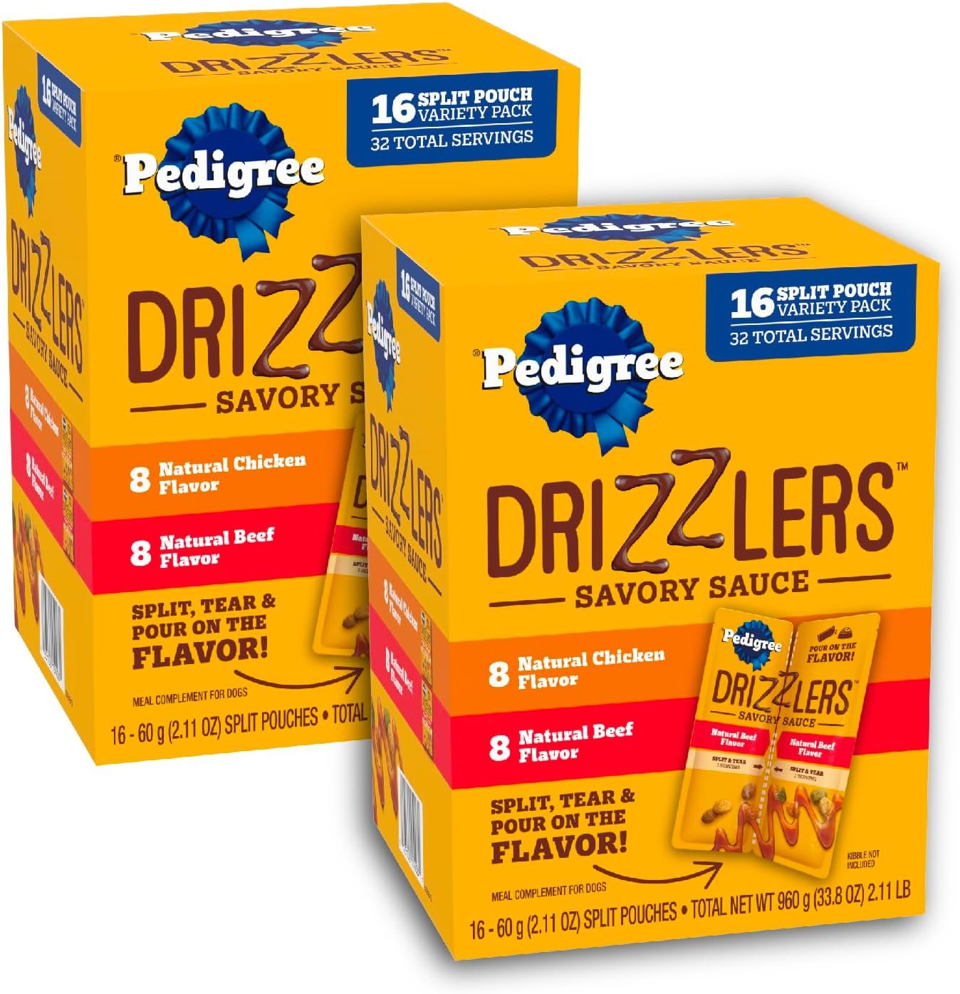 Pedigree Drizzlers Savory Sauce Wet Dog Pouch, Multipack, 16 Count, 2-Pack Pedigree Drizzlers Savory Sauce Wet Dog Pouch, Multipack, 16 Count, 2-Pack