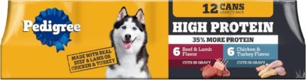 Pedigree High Protein Cuts in Gravy Pack Wet Dog Food, 13.2 oz, 12 Count
