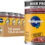 Pedigree High Protein Wet Dog Food, Beef & Bison, 13.2 oz, 12 Count